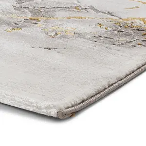 Ivory Gold Abstract Rug, Anti-Shed Rug, Modern Rug, Stain-Resistant Rug for LivingRoom & DiningRoom-160cm X 220cm