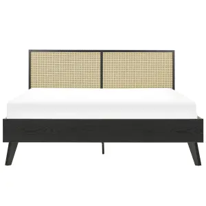 Rattan EU King Size Bed Black MONPAZIER