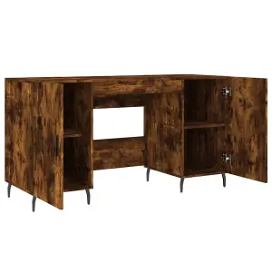 Berkfield Desk Smoked Oak 140x50x75 cm Engineered Wood