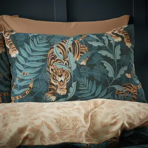 Tropic Tiger Leaf Duvet Cover Set Single - 1 Pillowcase