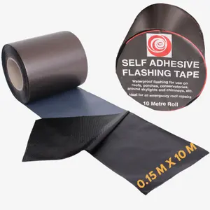 Strong Self Adhesive Flashing Tape for Roofing 150mm Width,10M Lead Flashing Roll for Bitumen Roof, Chimney, and Gutter Repairs