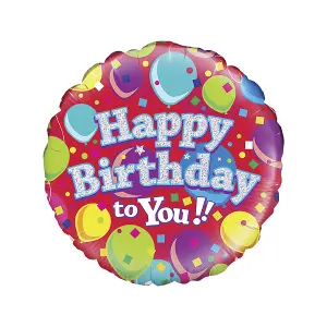 Oaktree Happy Birthday To You Holographic Foil Balloon Multicoloured (One Size)