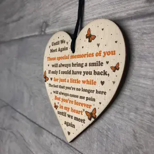 Until We Meet Again Plaque Memorial Gift For Mum Dad Nan Grandad Memorial Plaque Keepsake