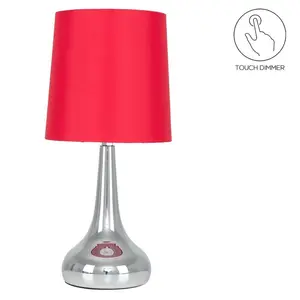 Chasse Metal Table Lamp (Set of 2) Chrome Base / Red Shade / Not Included