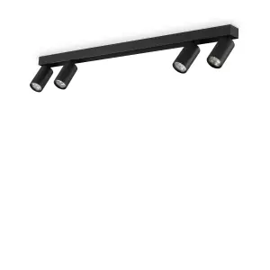 Ideal Lux Profilo 4 Light Ceiling Spotlight Bar Black