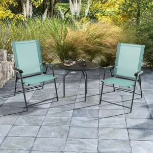 Costway Set of 2 Patio Folding Dining Chairs Outdoor Portable Sling Back Chairs