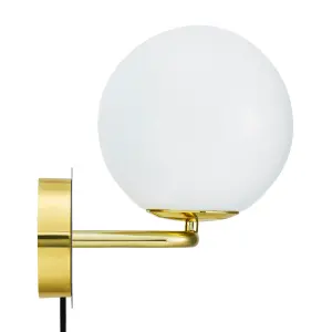 Nordlux Shapes Indoor Glass Wall Light in Brass