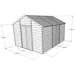 BillyOh Expert Tongue and Groove Apex Workshop with Dual Entrance - 12x10 - Windowless