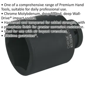 65mm Forged Deep Impact Socket - Durable Chromoly Wrench for Heavy-Duty Use