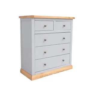 Bomporto 5 Drawer Chest of Drawers Brass Knob