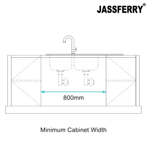 JASSFERRY Inset Kitchen Sink Stainless Steel Matt Double Bowl Reversible Drainer