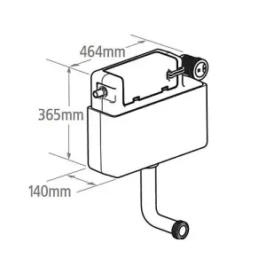 Tavistock VOR790 Vortex Slimline Concealed Dual Flush WC Toilet Cistern + Button