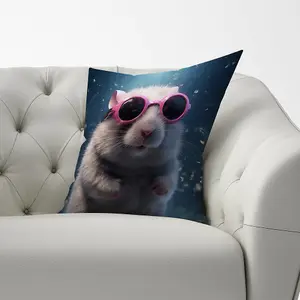 Splashart DoorMouse with Pink Glasses Cushions 33cm x 48cm