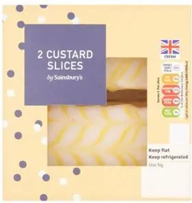 Sainsbury's Fresh Custard Slices X2 180G