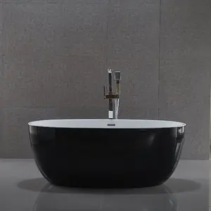 Lisna Waters Lincoln Black 1700mm x 840mm Double Ended Freestanding Bath