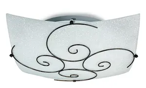 Luminosa Decorative Flush Ceiling Light White 30x30cm