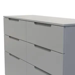 Milan Ready assembled Grey 6 Drawer Chest (H)785mm (W)1100mm (D)390mm