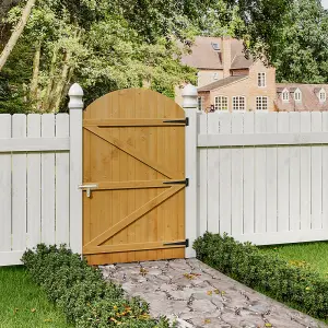 150cm H Semi Braced Arch Top Strong Wooden Garden Gate with Latch