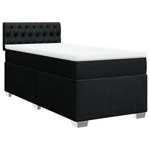 Berkfield Box Spring Bed with Mattress Black 100x200 cm Fabric