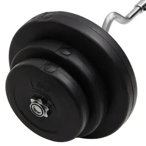 Curl Barbell with Plates 60 kg Workout Fitness Gym Essential