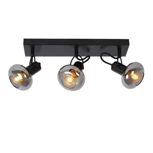 Lucide Madee Modern Ceiling Spotlight Bar - 3xE14 - Black