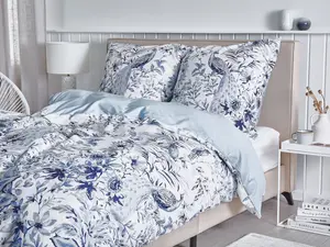 Duvet Cover Set BALLARD 155 x 220 cm Cotton Sateen Blue