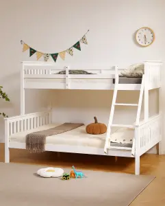 Hannah Triple Sleeper Single over Double Bunk Bed - White