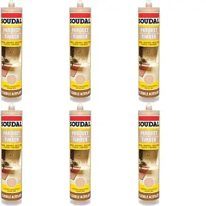 Soudal Parquet Joint Sealant 300ml Laminate Wooden Medium Oak (125589) (Pack of 6)