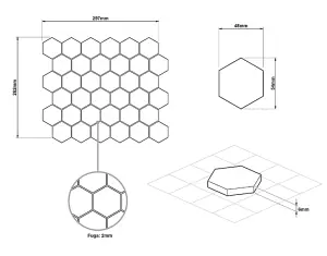 Mosaic sheet in ceramic on net 323mm x 277mm - Black Honey