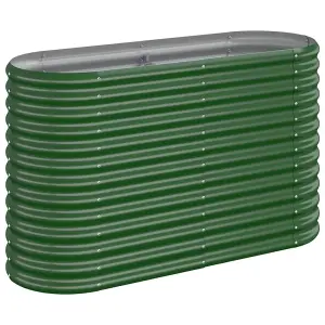 Berkfield Garden Planter Powder-coated Steel 114x40x68 cm Green