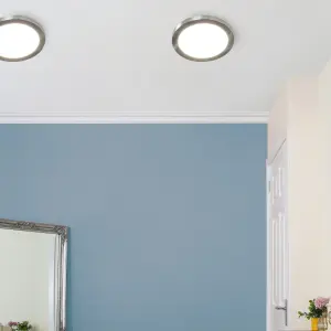 Litecraft Satin Nickel Magnetic Bezel For 18W Darly Bathroom Flush Ceiling Light