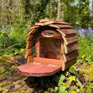 Hanging Wooden Wildlife Squirrel Feeder