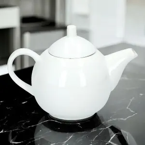 URBNLIVING 1L Ceramic Teapot Mini White Retro Country Cottage Vintage Kettle