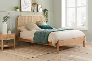 Birlea Margot King Rattan Bed Oak