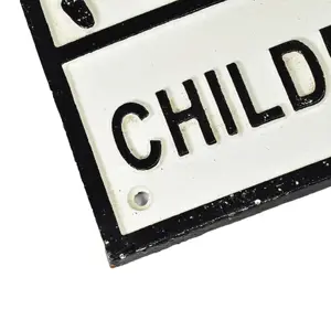 Children Playing Cast Iron Sign Plaque Door Wall House Fence Gate Post