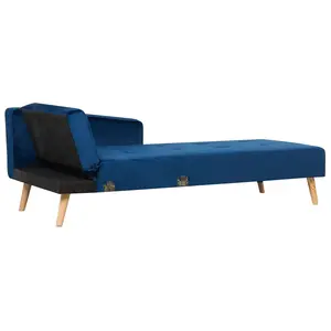 Corner Sofa VADSO Navy Blue Velvet Left Hand