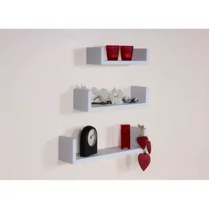 Hudson Shelf Kits, pack of 3 bookend wall shelves White