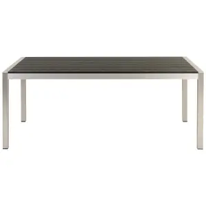 Garden Table Synthetic Material Black-Silver VERNIO