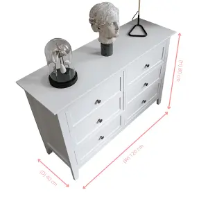 Karlstad Chest of Drawers 8 Drawer in Classic White