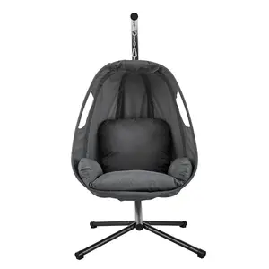 LIVIVO Dark Grey Metal Hanging Egg Chair