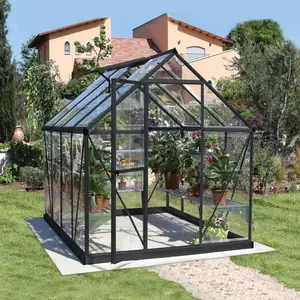 Palram - Canopia Harmony Grey 6X8 Greenhouse with Adjustable vent