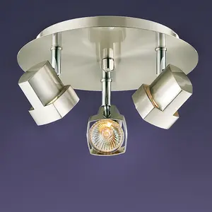 Luminosa Moka 3-Light Ceiling Spotlight Plate Nickel