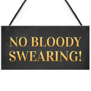 Funny Man Cave Sign Hanging Wall Plaque NO SWEARING Shed Sign Gift For Men