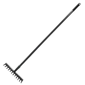 Garden Rake Steel Hardened Heavy-Duty for Hay Leaves Lawn Pebbles Removal Tool