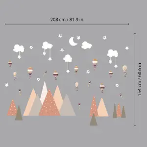 Walplus Combo Kids - Flying over Mountains Wall Stickers PVC