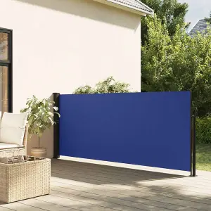 Berkfield Retractable Side Awning Blue 117x300 cm