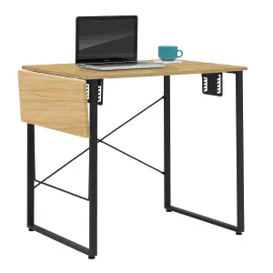 Dart Sewing Machine Table With Folding Top In Charcoal Black / Ashwood