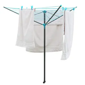 3 Arm Rotary Airer Washing Line Grey Garden Laundry Clothes Airer 25kg Capacity