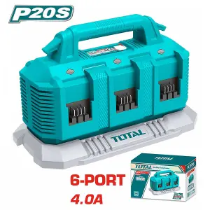 Total Li-Ion 20V 6 Port Battery Charger - TFCLI2064