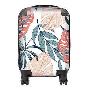 Tropical Leaf Pattern Suitcase - Small